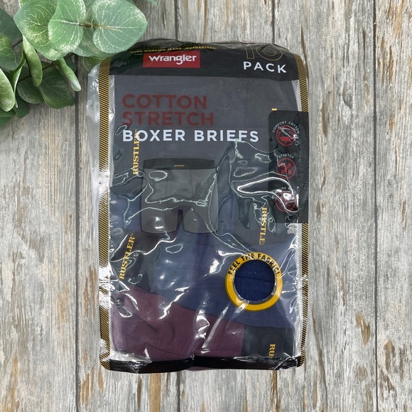 Men’s Wrangler Rustler Everyday Comfort Boxer Briefs Underwear 10-Pack Size M - Picture 1 of 11